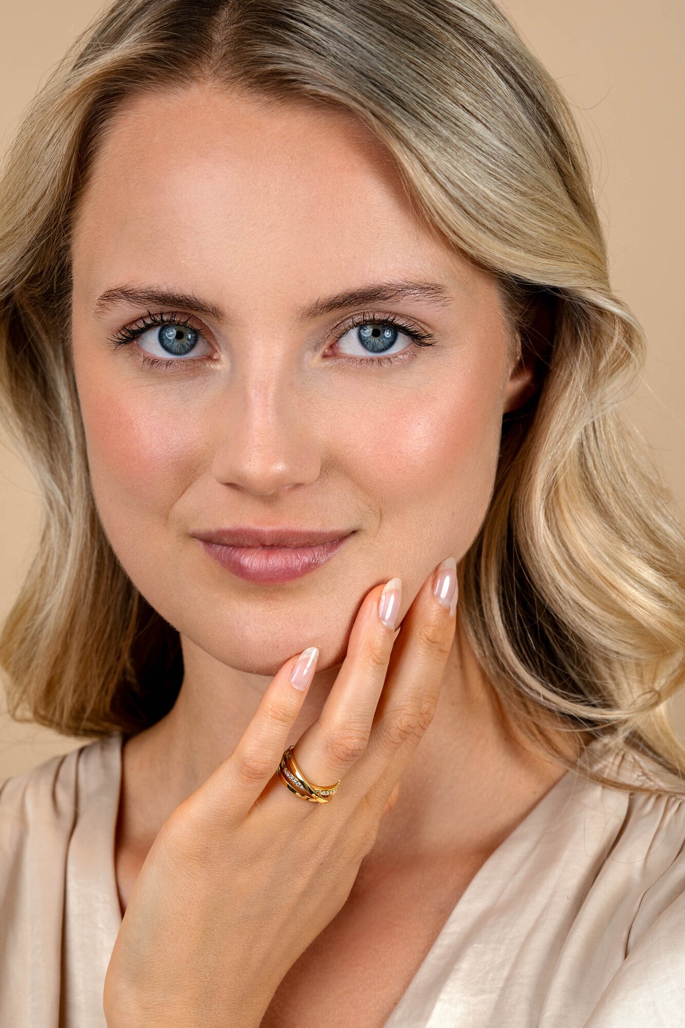 ZINZI Verguld Zilveren Ring met Witte Zirkonia - ZIR1774Y
