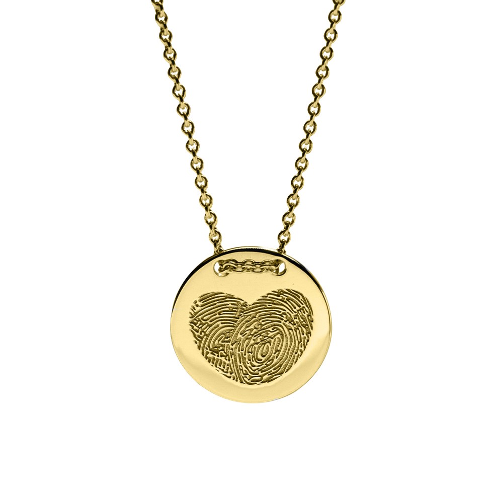 See You Graveermunt 17 mm in goud met ketting – 416 – afbeelding 1