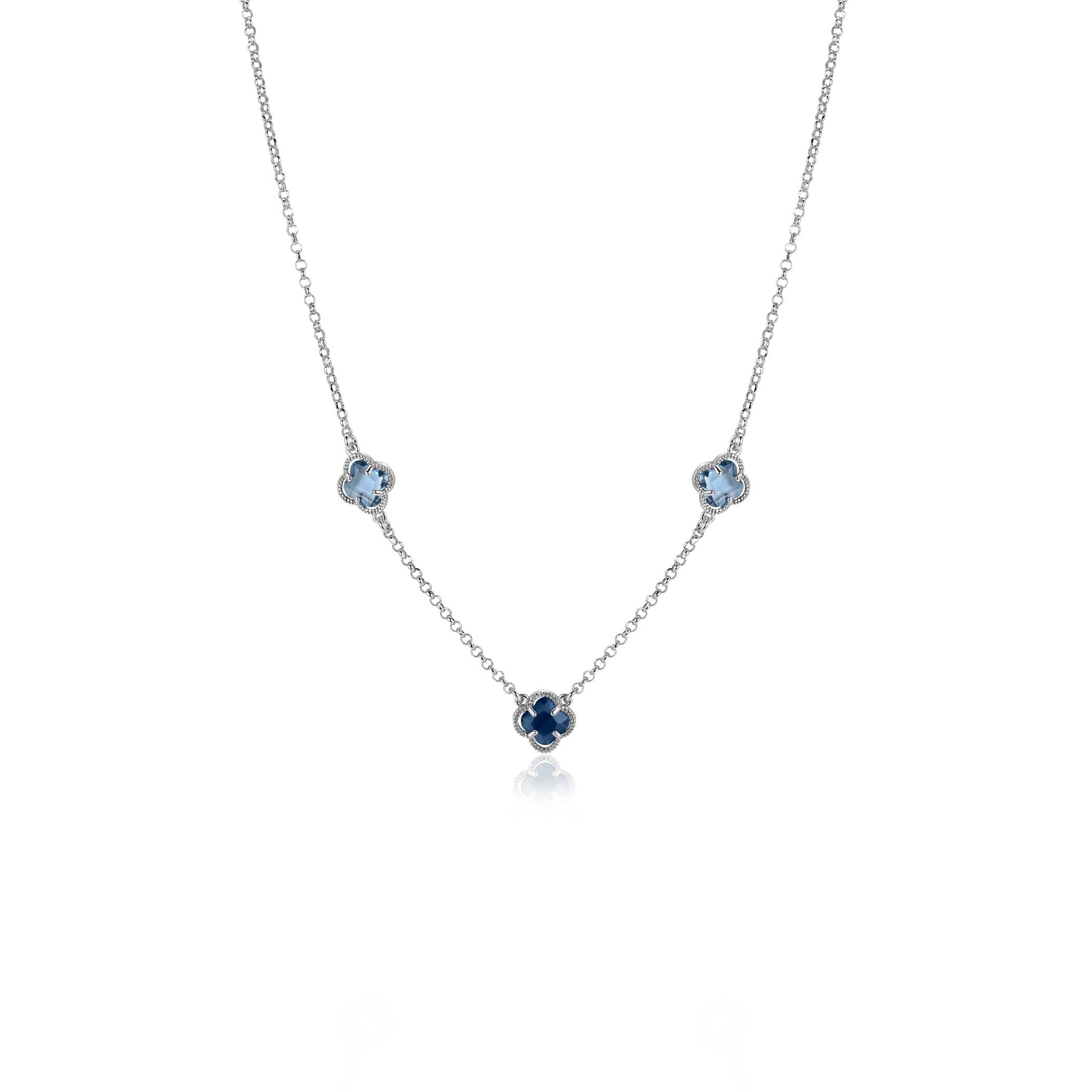 ZINZI Zilveren Ketting met Blauwe Zirkonia - ZIC2663B
