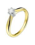 14K Bicolor Geel- En Witgoud Geel/Wit Ring Diamant 0.15Ct H Si 4205204 - PansiteNederland.nl