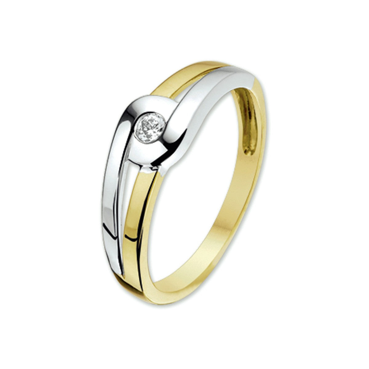 Fantasy Collection Ring zirkonia 14K bicolor goud
