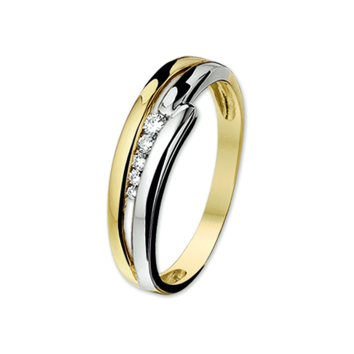 Fantasy Collection Ring diamant 0.096ct h si 14K bicolor goud