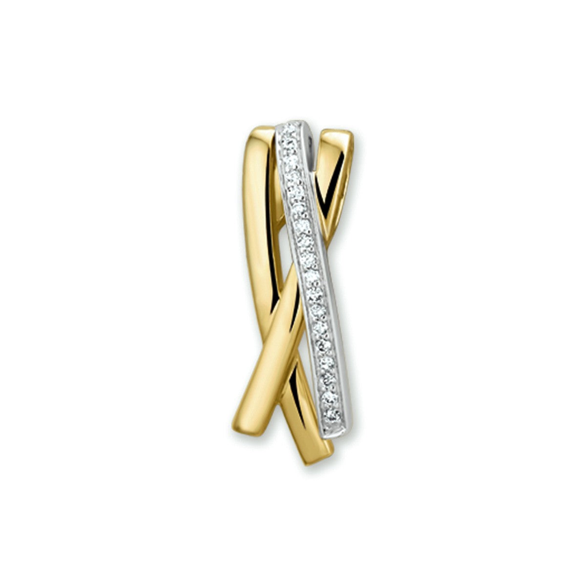 Fantasy Collection Hanger diamant 0.076ct h si 14K bicolor goud