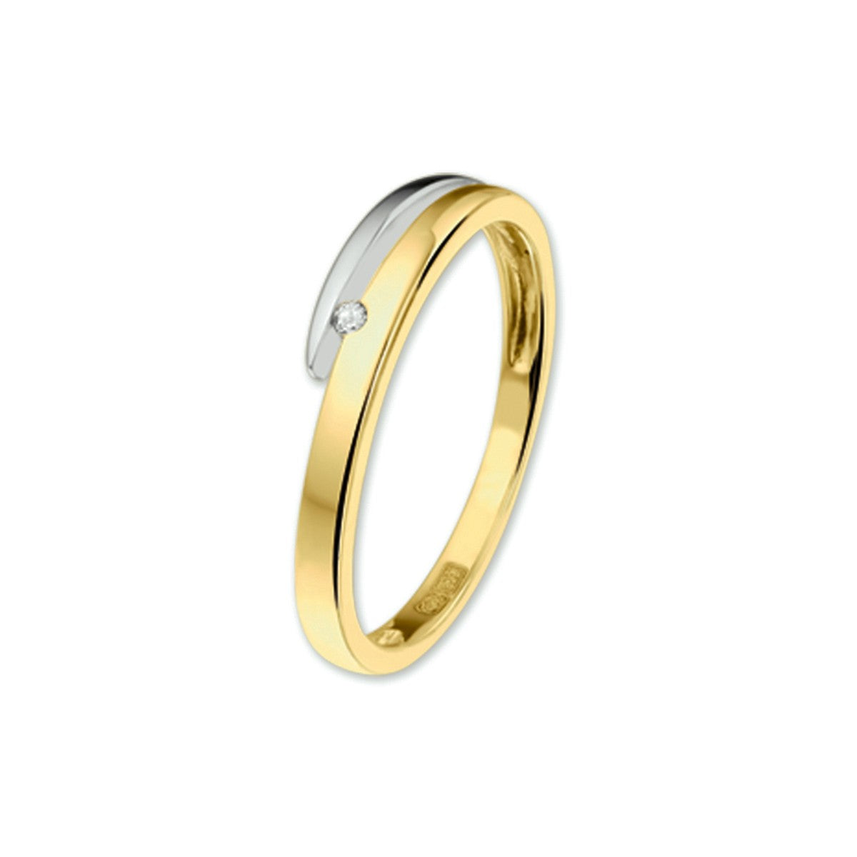 Fantasy Collection Ring diamant 0.02ct h si 14K bicolor goud