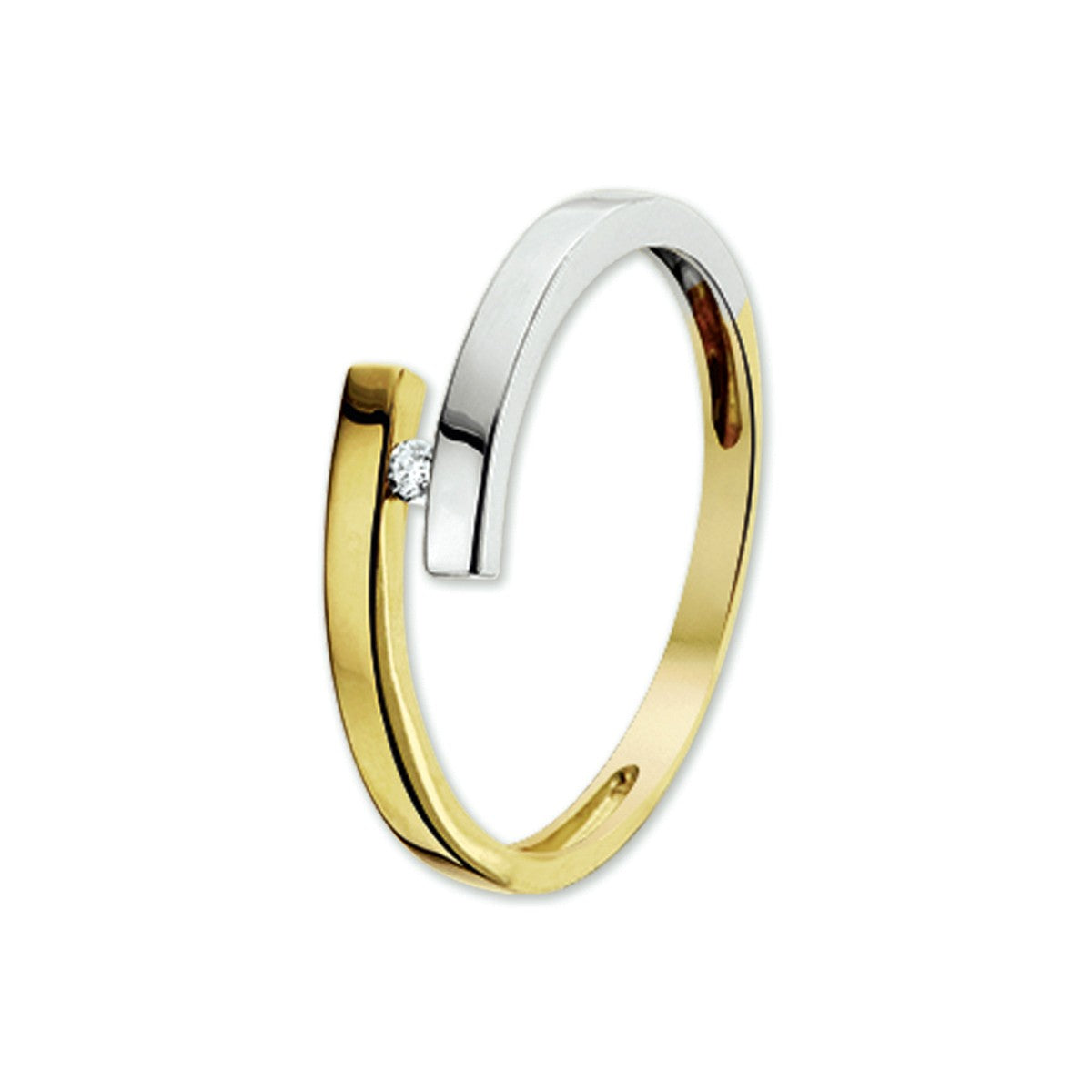 Fantasy Collection Ring diamant 0.03ct h si 14K bicolor goud