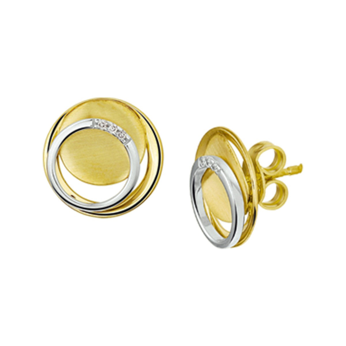 Fantasy Collection Oorbellen diamant 0.02ct (2x0.01ct) h si 14K bicolor goud