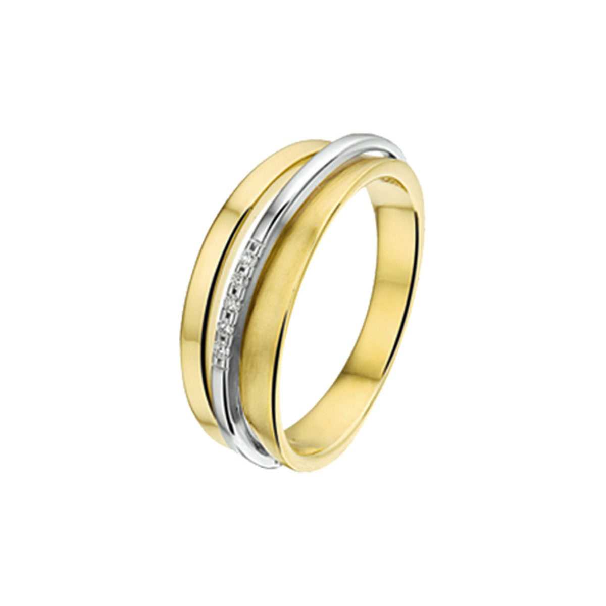 Fantasy Collection Ring diamant 0.03ct h si 14K bicolor goud