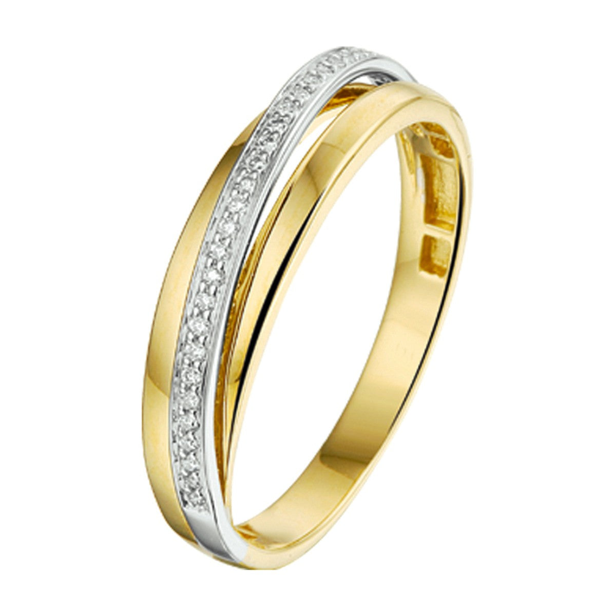 Fantasy Collection Ring diamant 0.08ct h si 14K bicolor goud