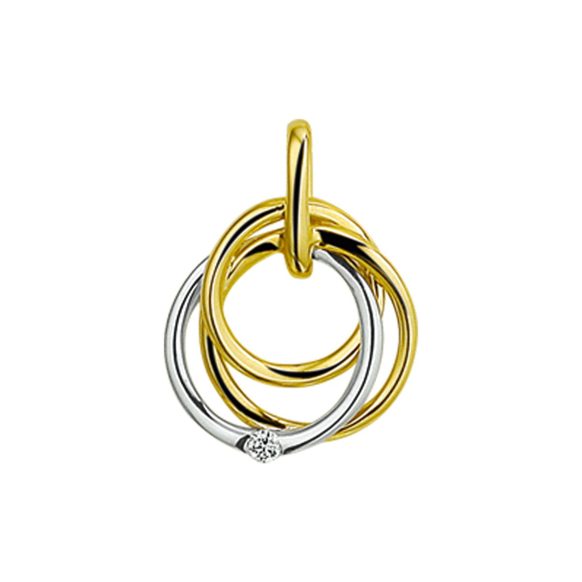 Fantasy Collection Hanger diamant 0.02ct h si 13 mm 14K bicolor goud - PSN4207470