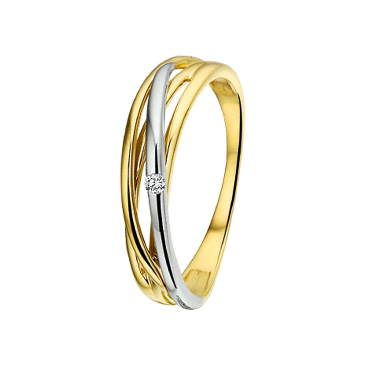 Fantasy Collection Ring diamant 0.02ct h si 14K bicolor goud