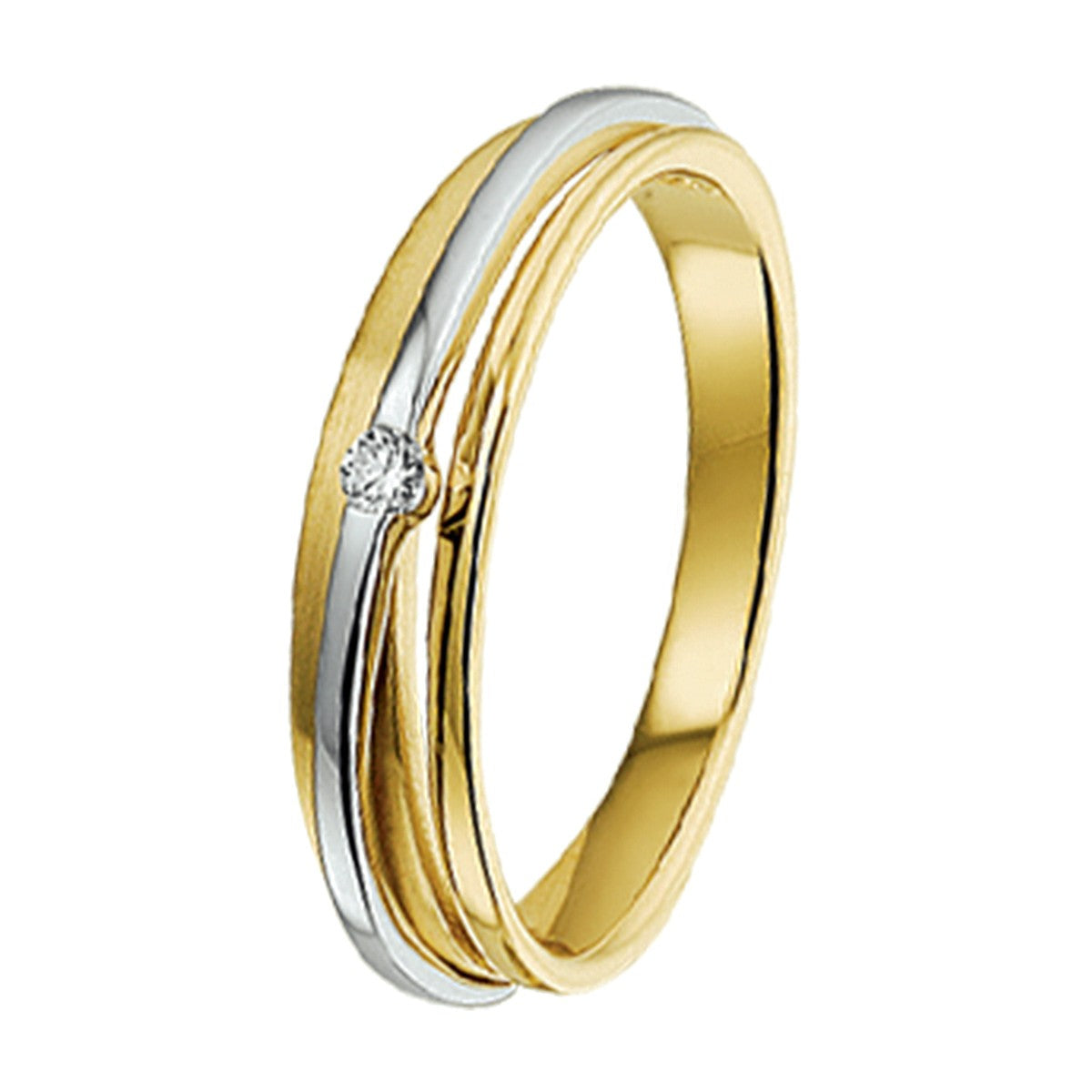Fantasy Collection Ring diamant 0.03ct h si 14K bicolor goud