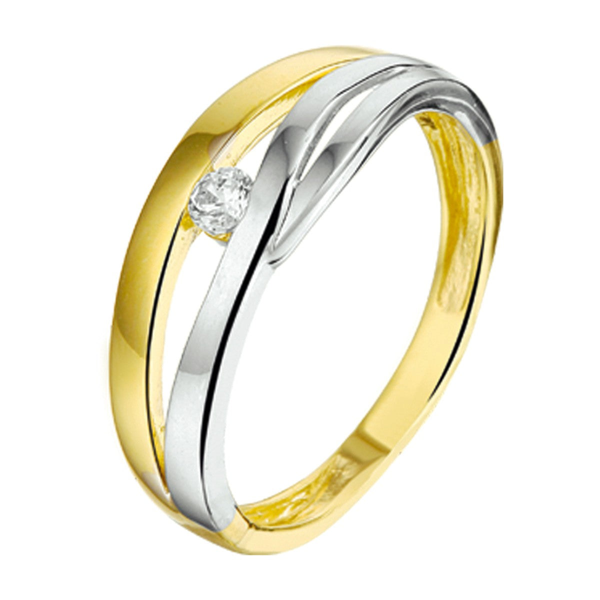 Fantasy Collection Ring zirkonia 14K bicolor goud