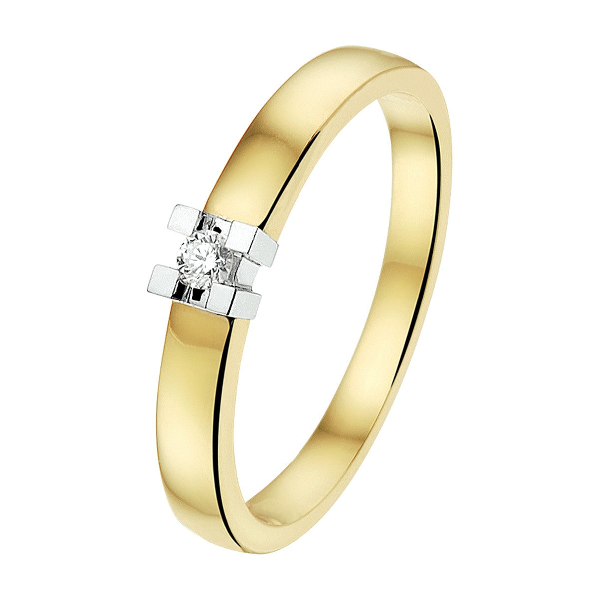 Fantasy Collection Ring diamant 0.05ct h si 14K bicolor goud