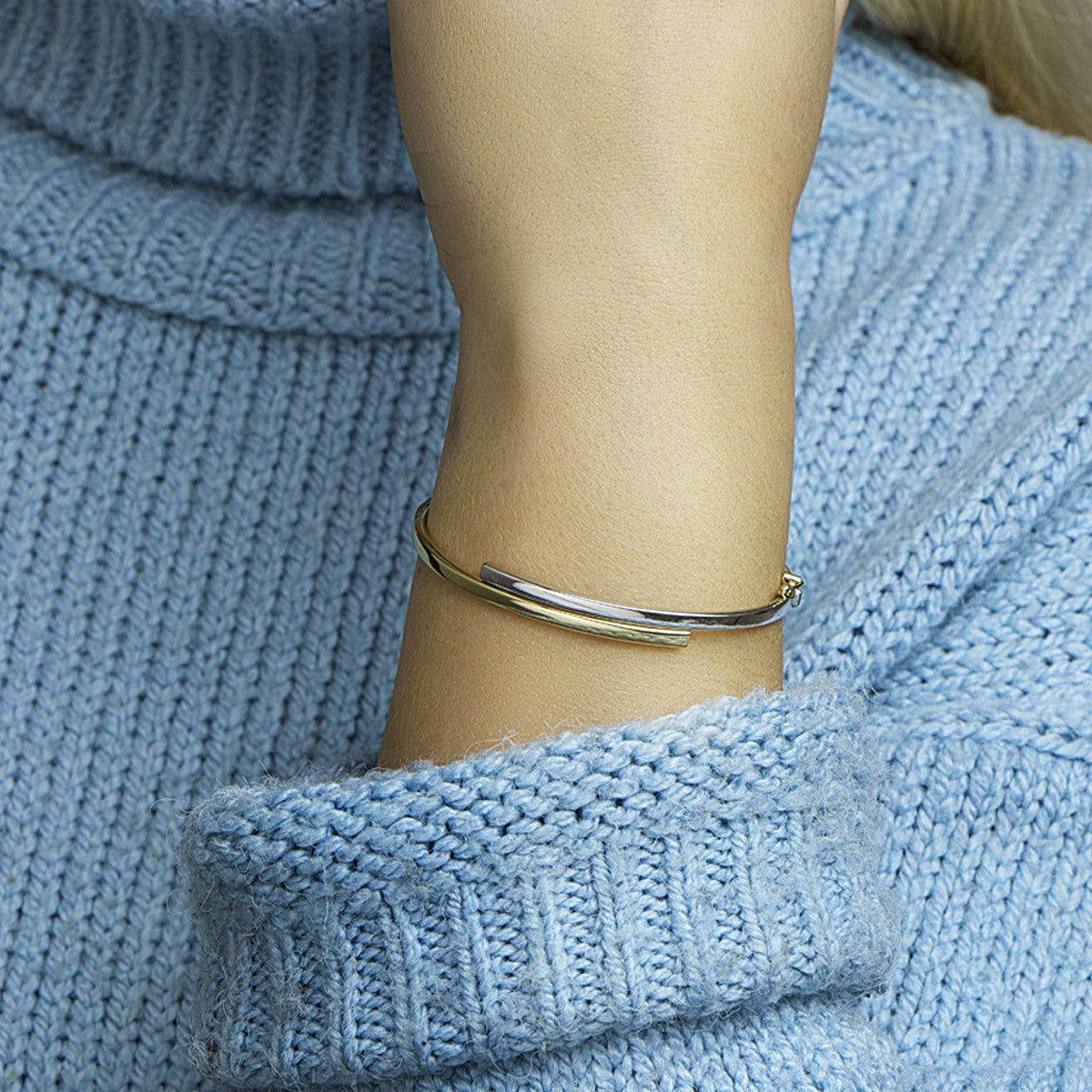 Fantasy Collection Bangle scharnier 6,5 x 60 mm 14K bicolor goud