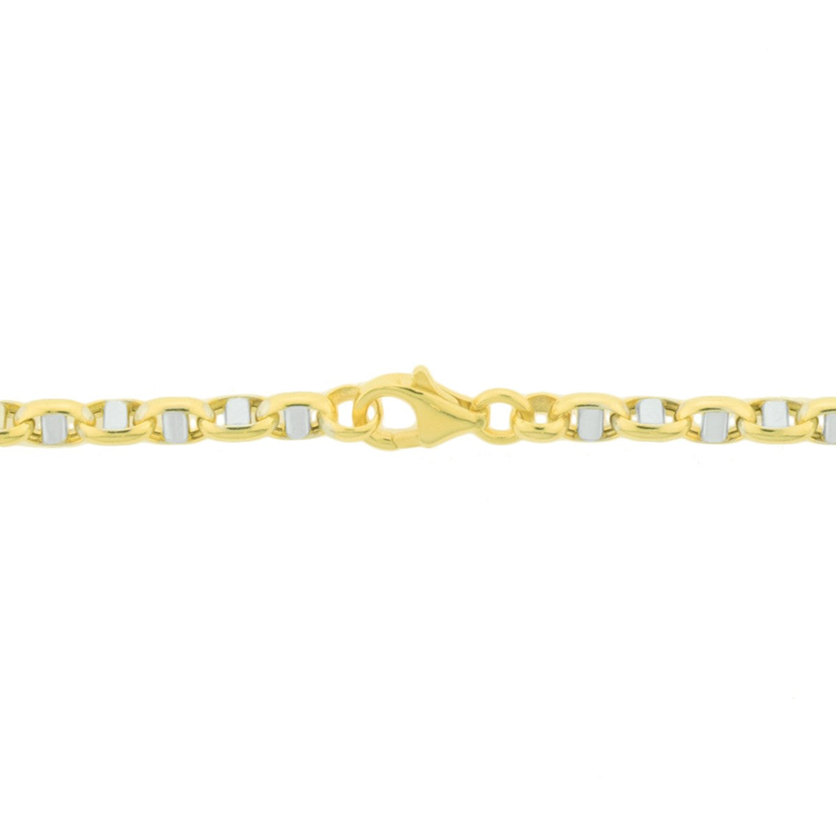 Fantasy Collection Collier jasseron ovaal met balkje 3,5 mm 45 cm 14K bicolor goud