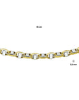14K bicolor goud geel/wit collier jasseron ovaal met balkje 3,5 mm 45 cm 4207629 - PansiteNederland.nl