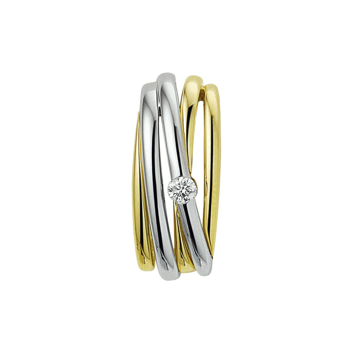 Fantasy Collection Hanger diamant 0.05ct h si 14K bicolor goud