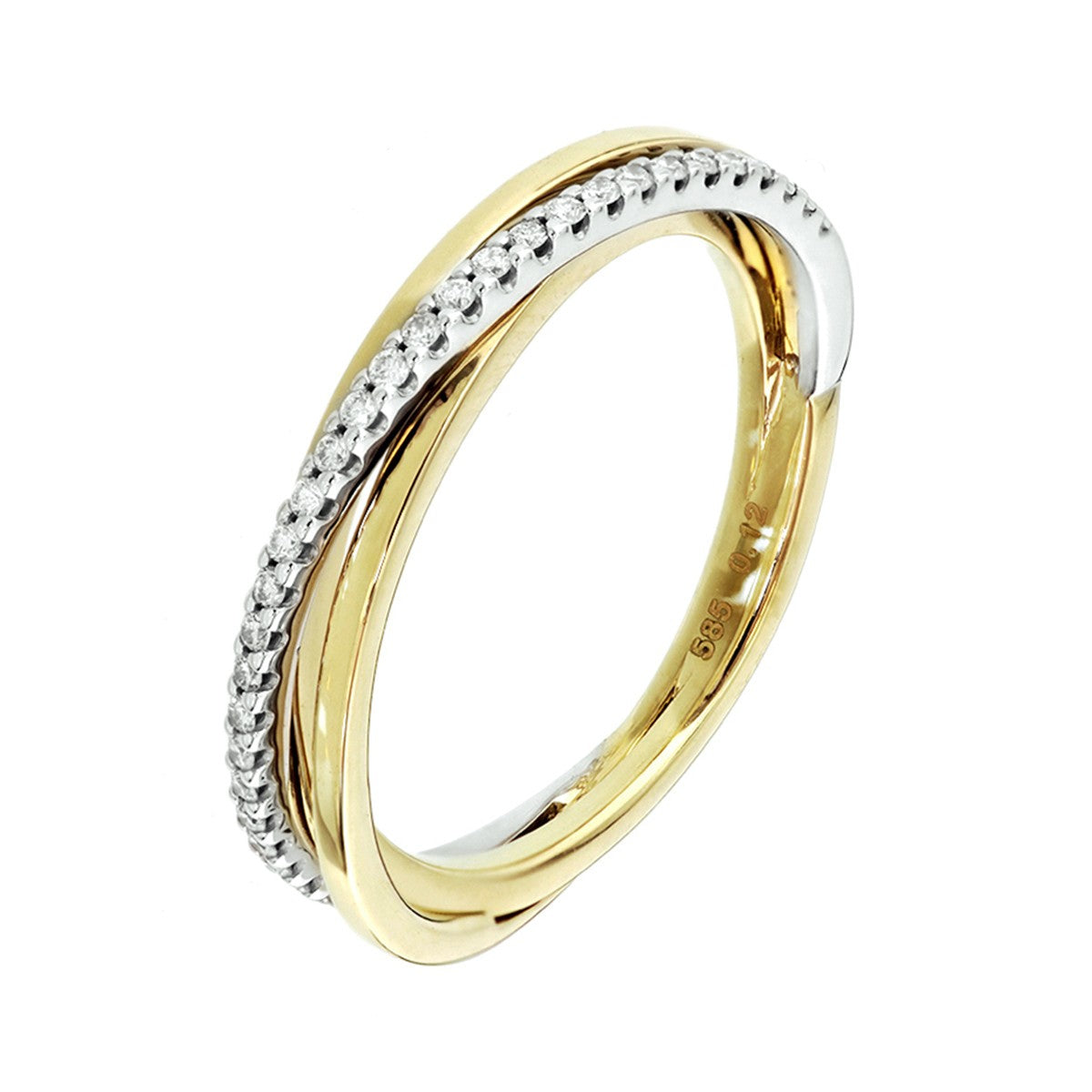 Fantasy Collection Ring diamant 0.12ct h si 14K bicolor goud