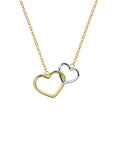 14K bicolor goud geel/wit collier hart 40 - 44 cm 4207722 - PansiteNederland.nl