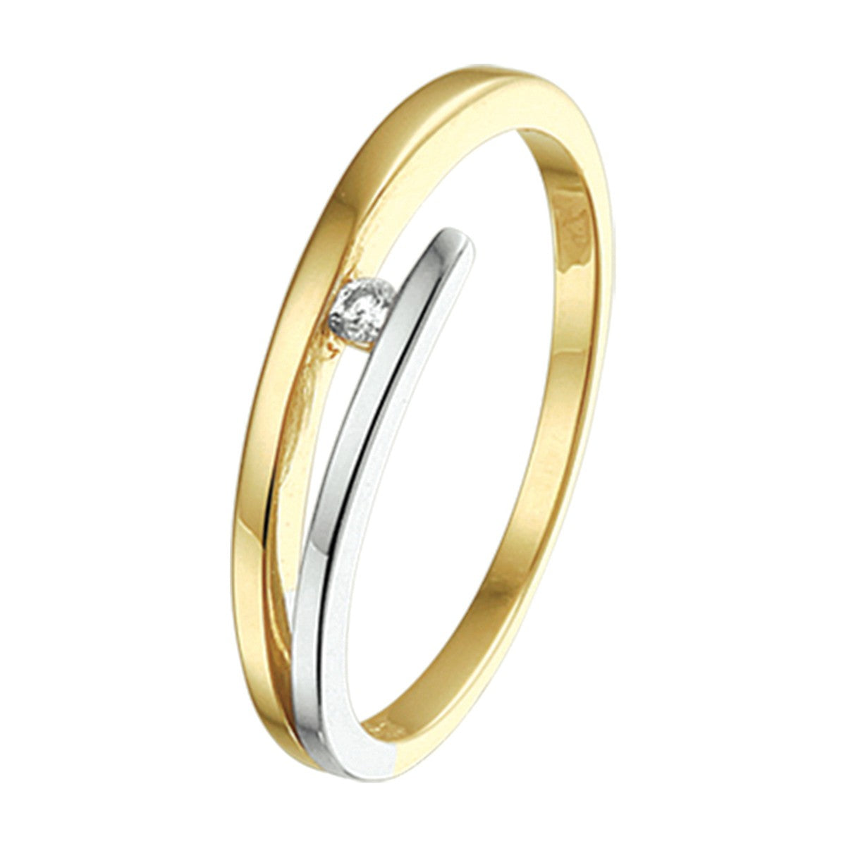 Fantasy Collection Ring diamant 0.03ct h si 14K bicolor goud