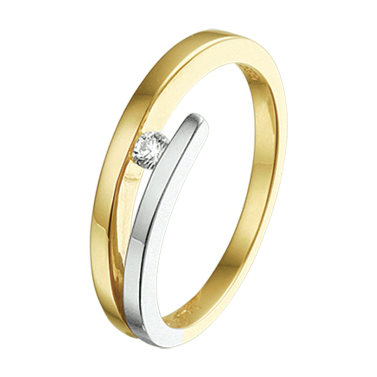 Fantasy Collection Ring diamant 0.05ct h si 14K bicolor goud