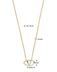 14K bicolor goud geel/wit collier hartjes 41 - 43 - 45 cm 4207857 - PansiteNederland.nl