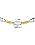14K bicolor goud geel/wit collier 7,2 mm 44,5 cm 4207878 - PansiteNederland.nl