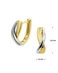 14K bicolor goud geel/wit klapoorringen - 4207928 - PansiteNederland.nl