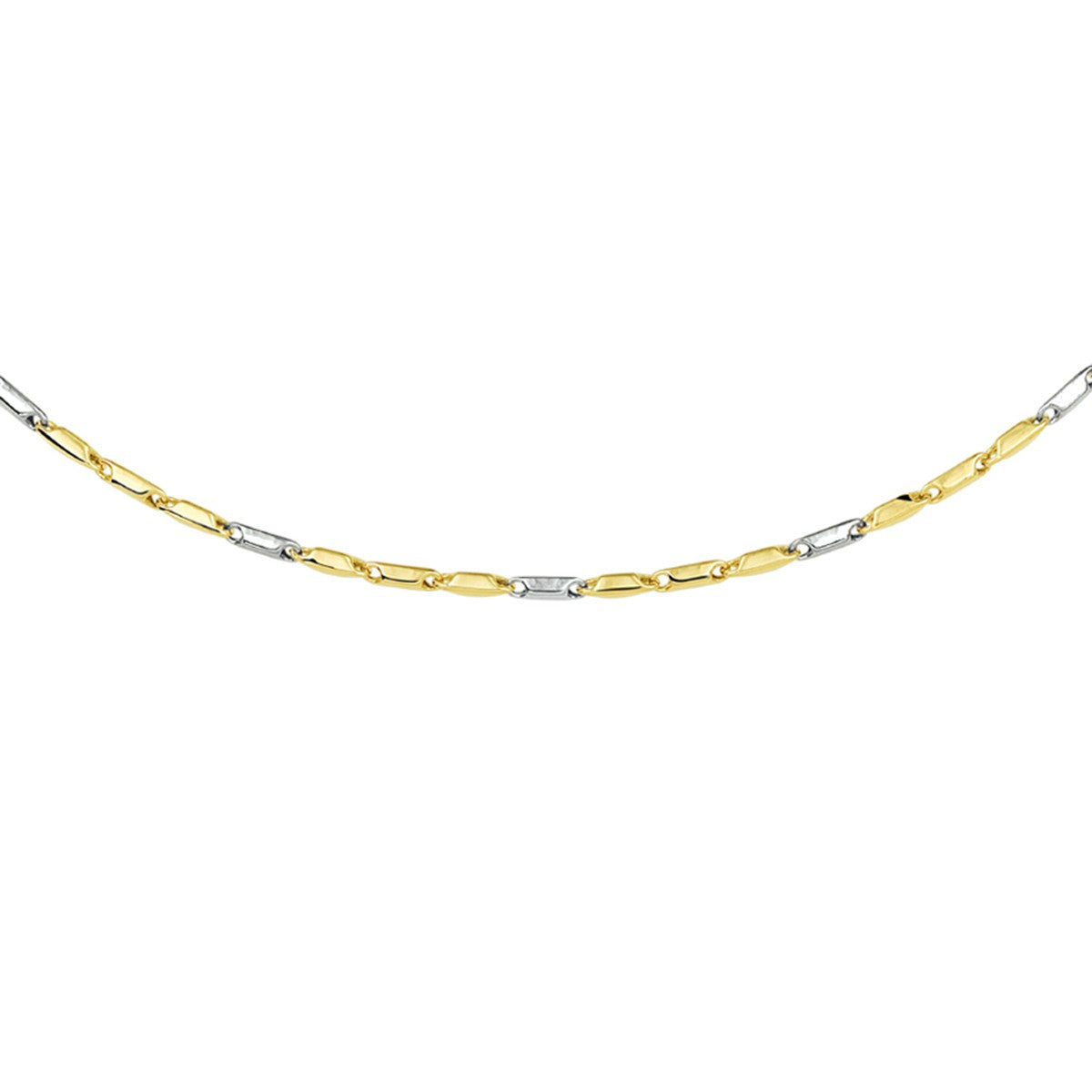 Fantasy Collection Staafjes 1,9 mm 14K bicolor goud halsketting