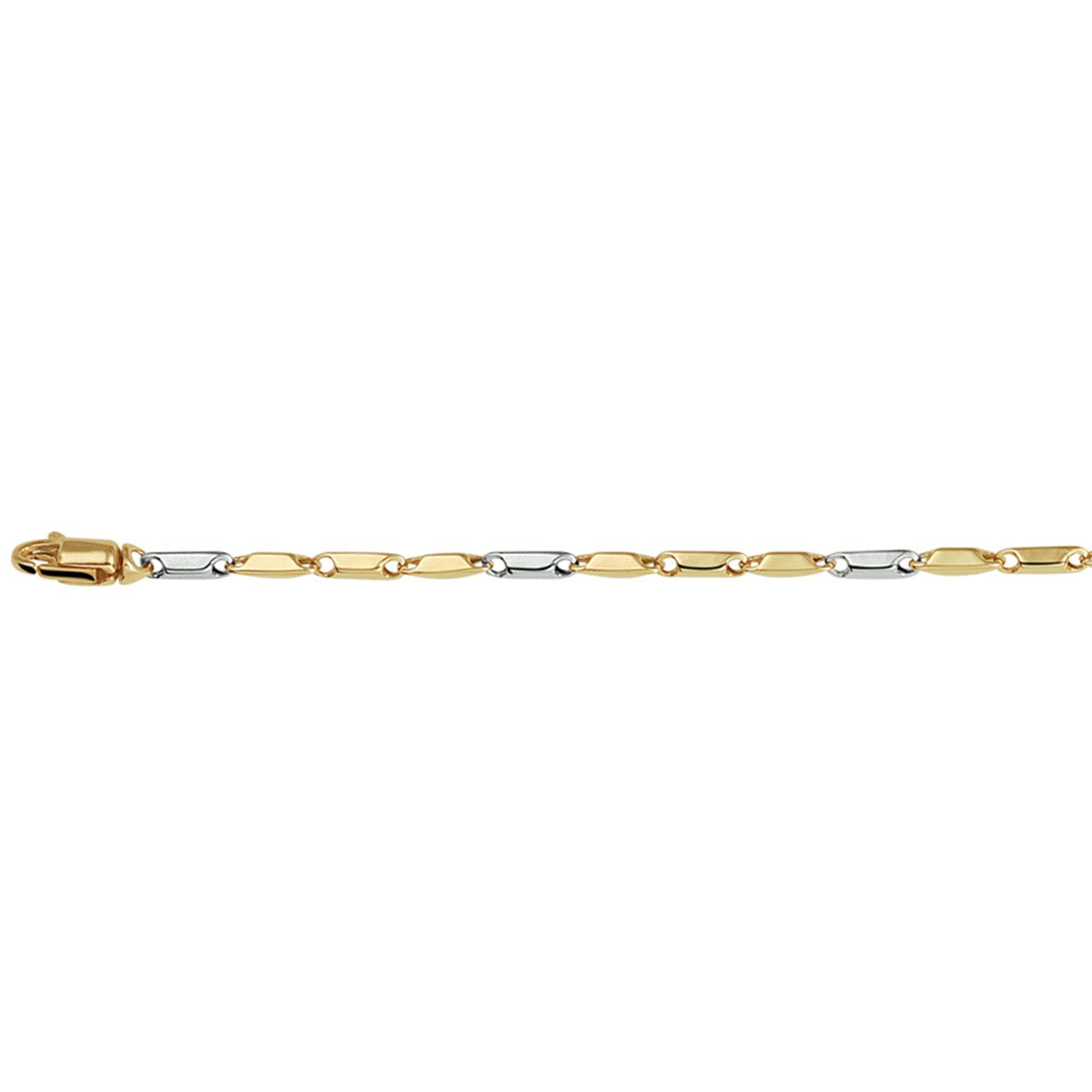 Fantasy Collection Staafjes 1,9 mm 14K bicolor goud halsketting