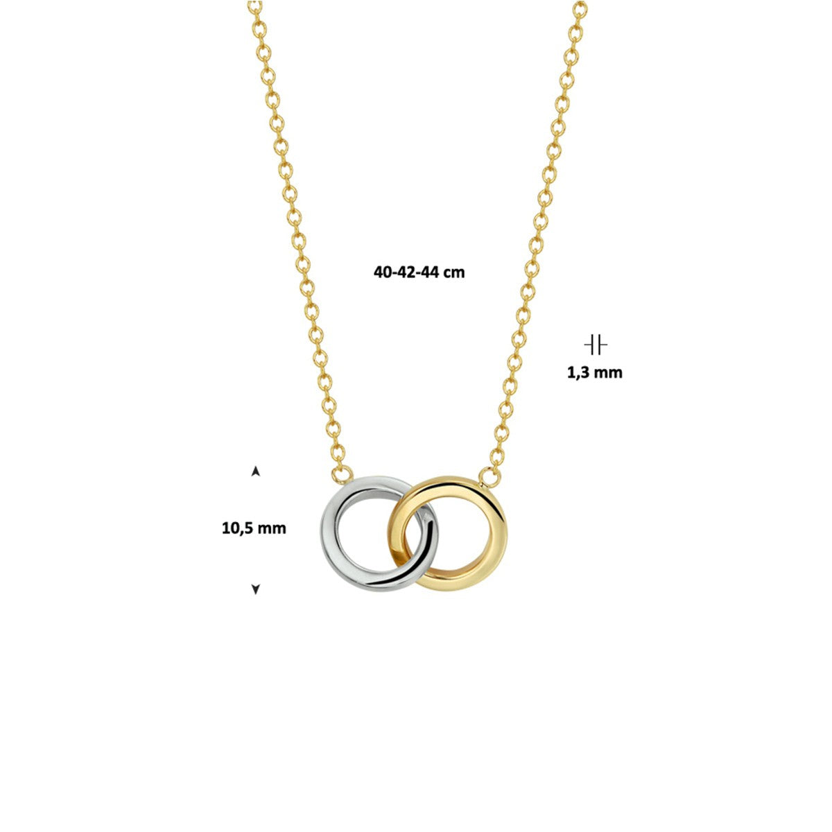 Fantasy Collection Collier rondjes 40 - 42 - 44 cm 14K bicolor goud