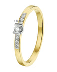 14K Bicolor Geel- En Witgoud Geel/Wit Ring Diamant 0.085Ct H Si 4208002 - PansiteNederland.nl