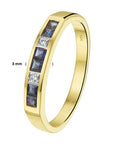14K Bicolor ring saffier en diamant 0.02ct h si - 4208117 - PansiteNederland.nl