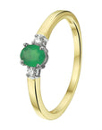 14K Bicolor Geel- En Witgoud Geel/Wit Ring Smaragd Diamant 0.05Ct H Si 4208137 - PansiteNederland.nl