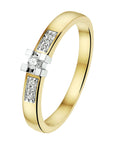 14K Bicolor Geel- En Witgoud Geel/Wit Ring Diamant 0.08Ct H Si 4208155 - PansiteNederland.nl