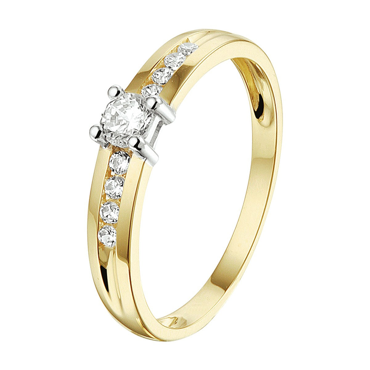 Fantasy Collection Ring zirkonia 14K bicolor goud