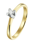 14K Bicolor Geel- En Witgoud Geel/Wit Ring Diamant 0.10Ct H Si 4208289 - PansiteNederland.nl