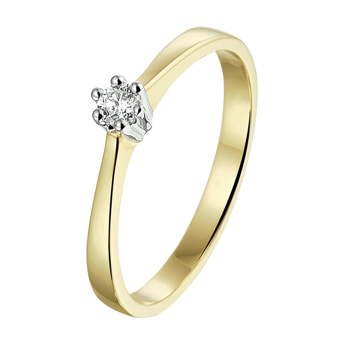 Fantasy Collection Ring diamant 0.10ct h si 14K bicolor goud