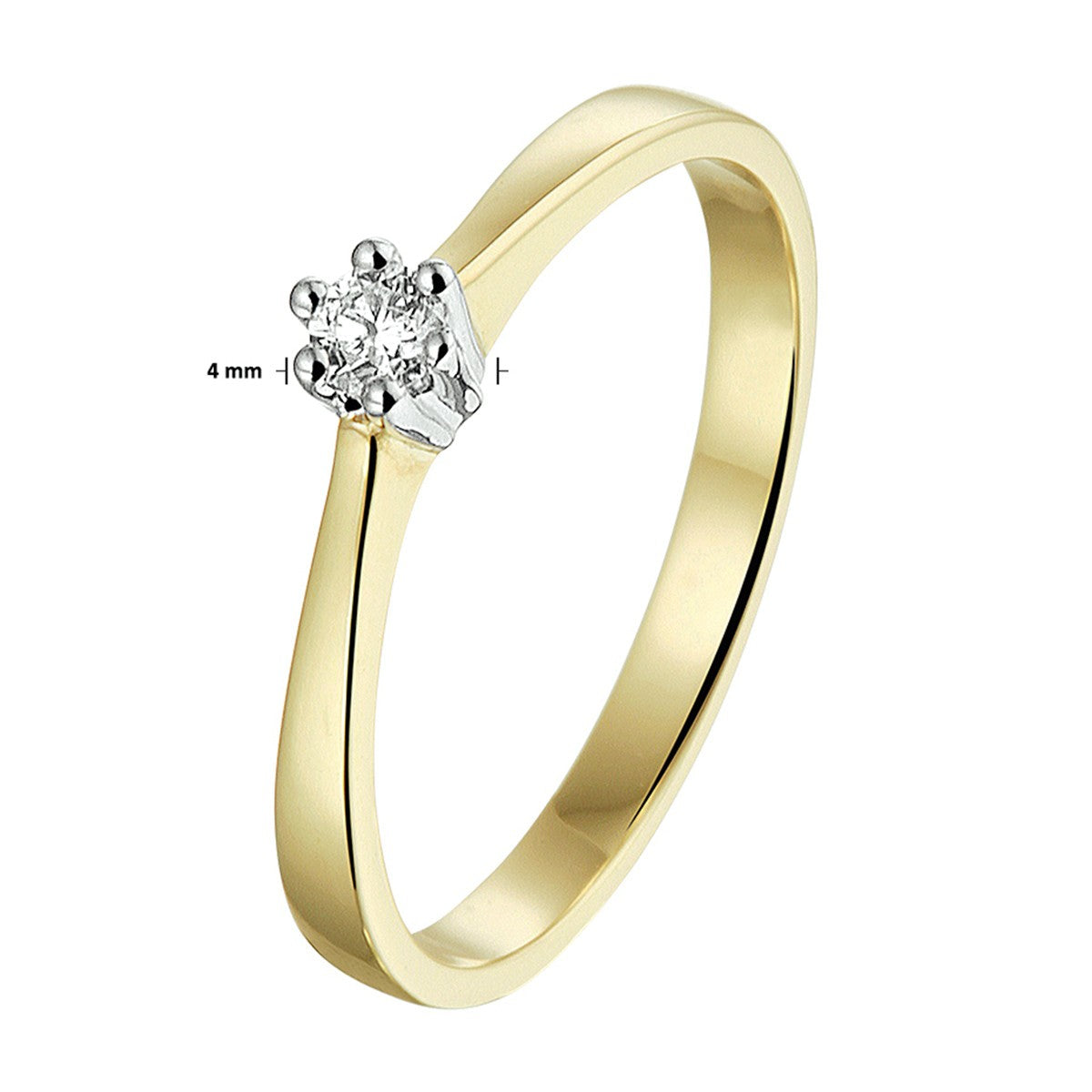 Fantasy Collection Ring diamant 0.10ct h si 14K bicolor goud