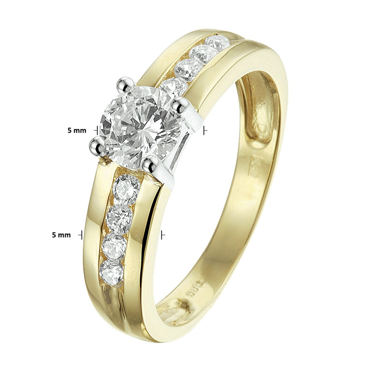 Fantasy Collection Ring zirkonia 14K bicolor goud