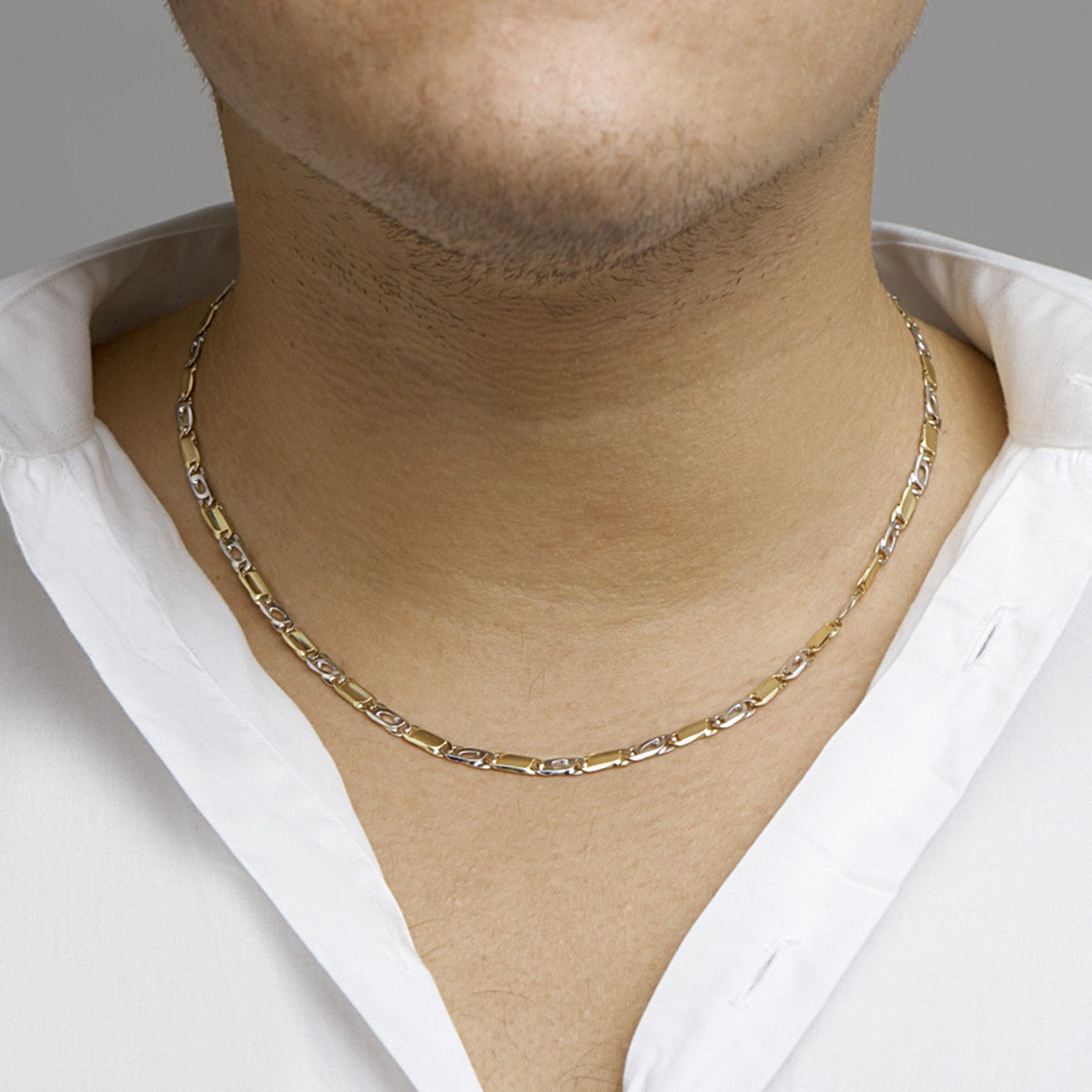 Fantasy Collection Collier valkenoog met tussenstuk 4,2 mm 14K bicolor goud