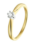 14K Bicolor Geel- En Witgoud Geel/Wit Ring Diamant 0.08Ct H Si 4208350 - PansiteNederland.nl