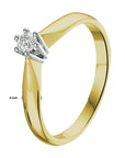 14K Bicolor Geel- En Witgoud Geel/Wit Ring Diamant 0.10Ct H Si 4208353 - PansiteNederland.nl