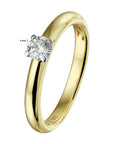 14K Bicolor Geel- En Witgoud Geel/Wit Ring Diamant 0.25Ct H Si 4208372 - PansiteNederland.nl