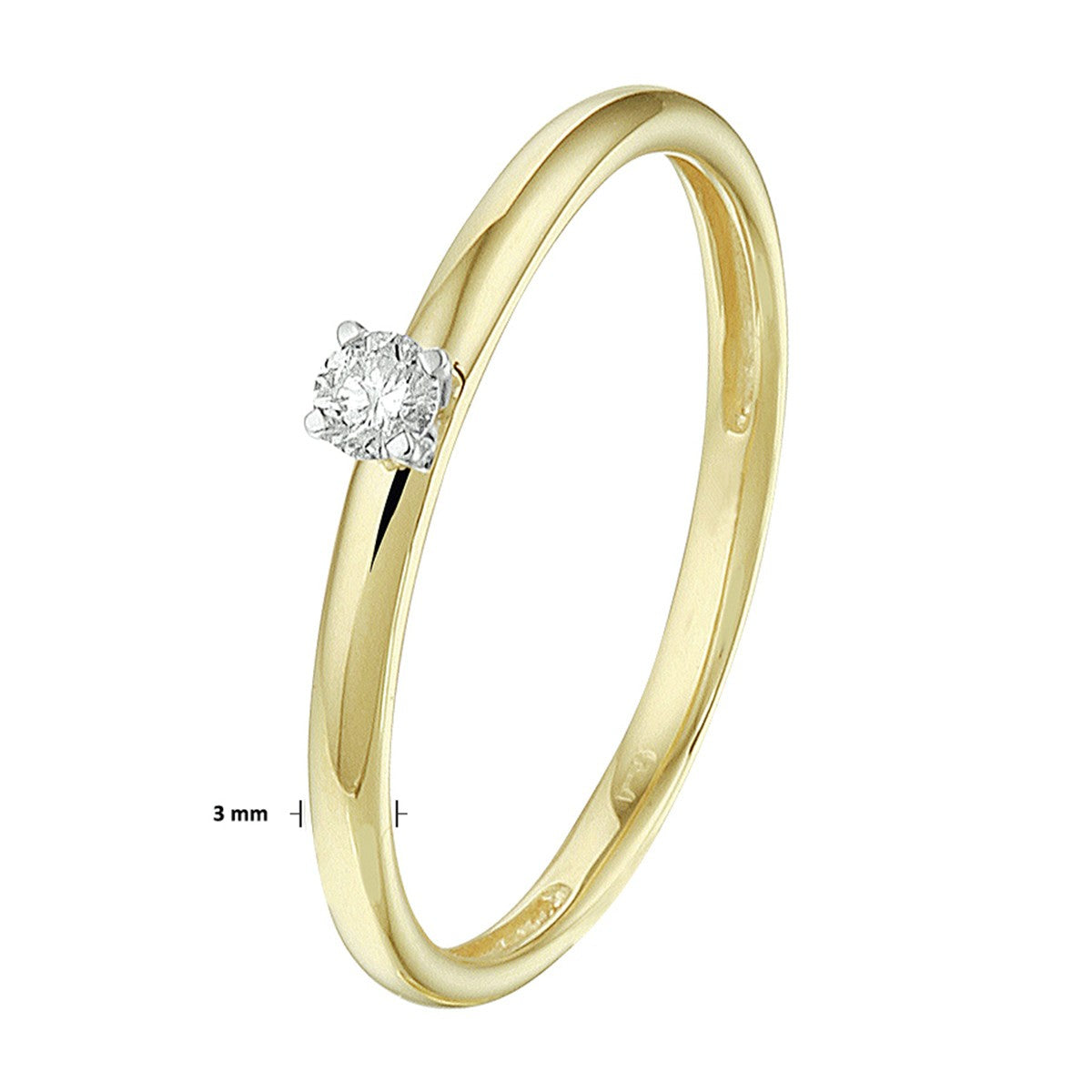 Fantasy Collection Ring diamant 0.09ct h si 14K bicolor goud