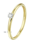 14K Bicolor Geel- En Witgoud Geel/Wit Ring Diamant 0.09Ct H Si 4208380 - PansiteNederland.nl