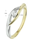 Bicolor 14K gouden Ring zirkonia - 4208416 - PansiteNederland.nl
