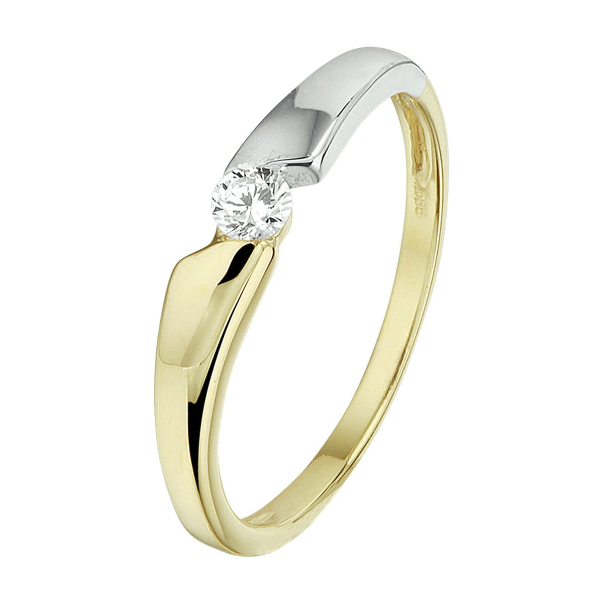 Bicolor 14K Gouden Ring zirkonia - PSN4208420 - PansiteNederland.nl