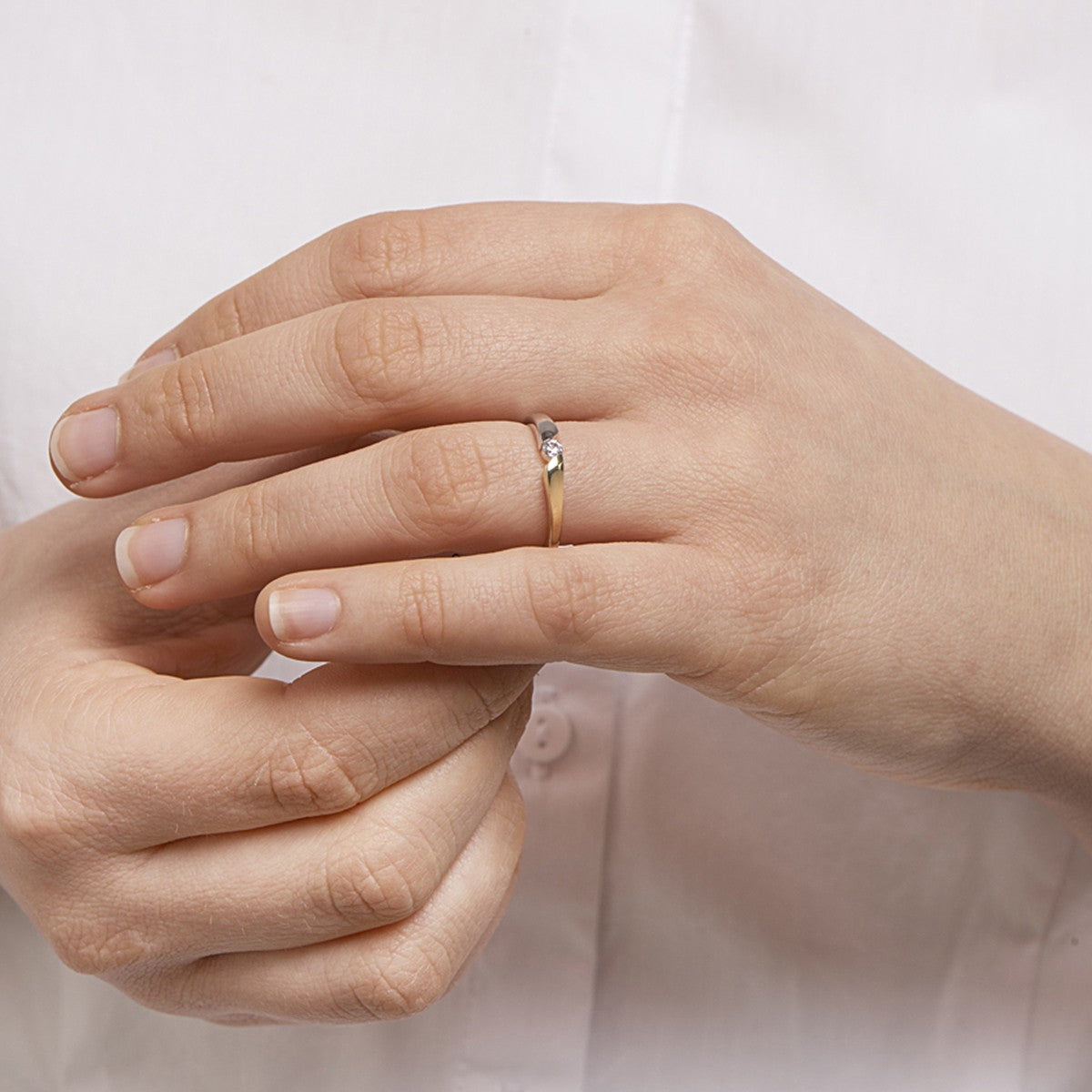 Bicolor 14K Gouden Ring zirkonia - PSN4208420 - PansiteNederland.nl