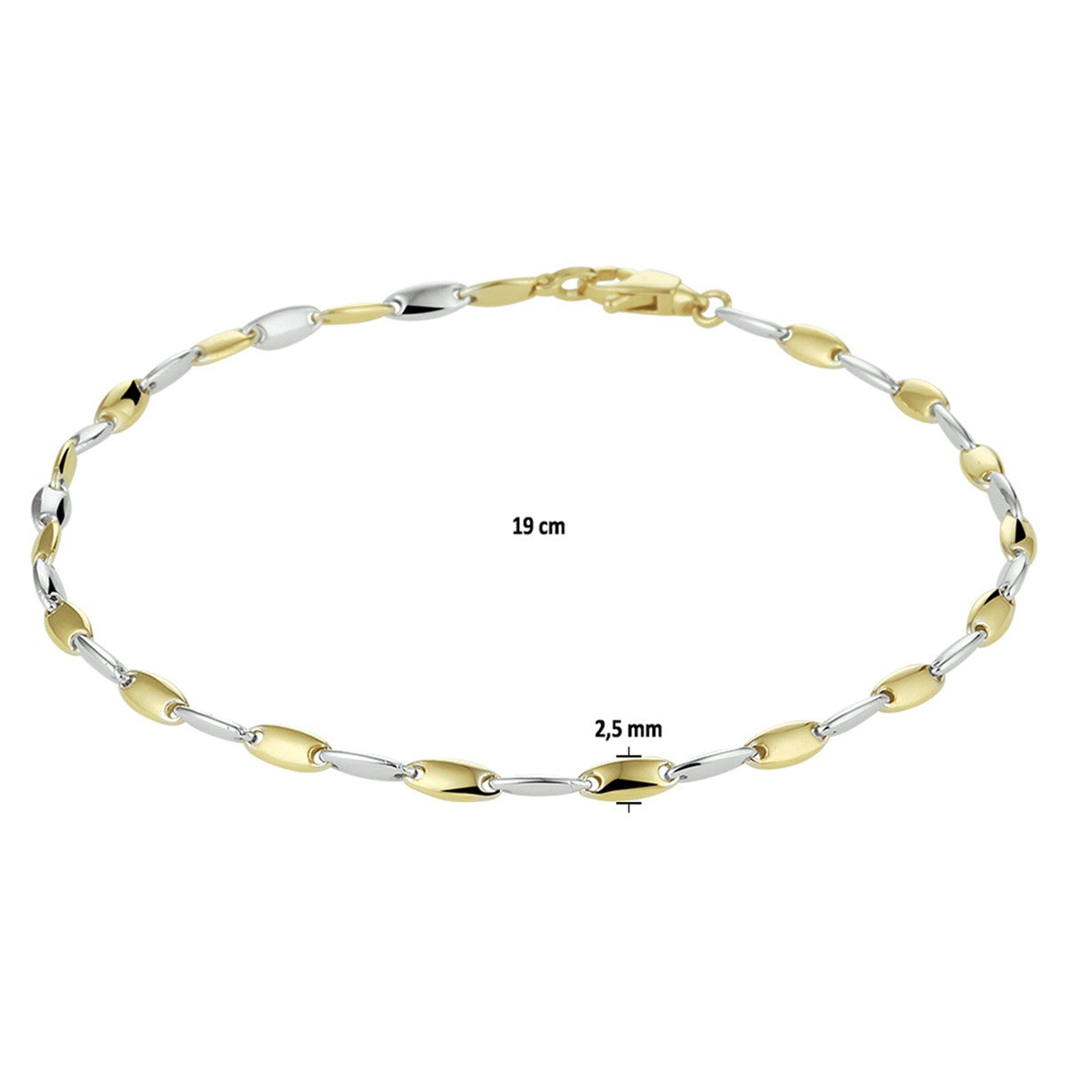 Fantasy Collection Armband 19 cm 14K bicolor goud